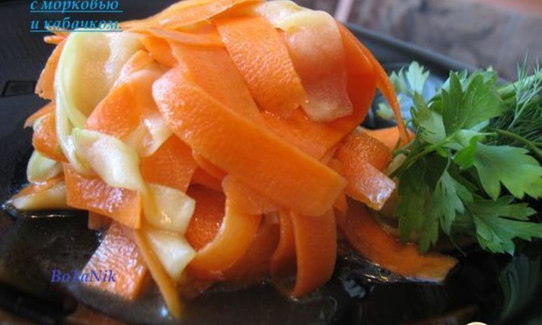 Рецепт салата с морковью и кабачком