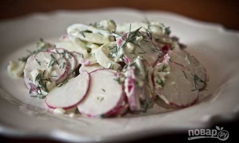 Рецепт салата с редиской