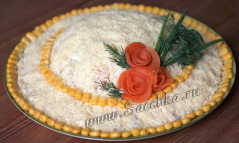 Рецепт салата шляпка