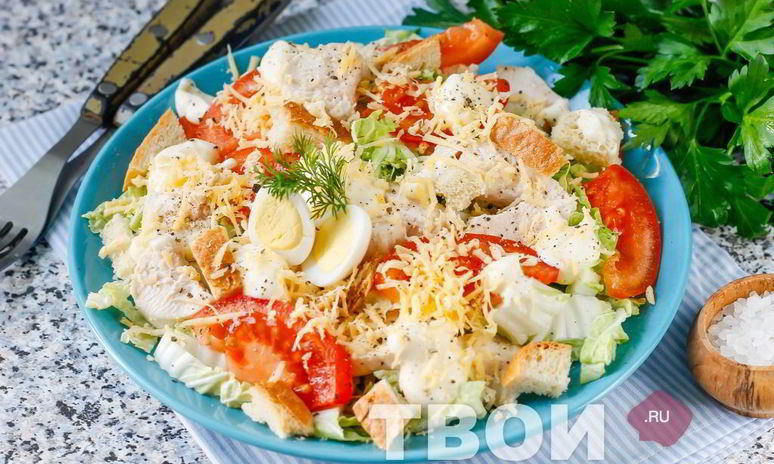 Рецепт салата цезарь с пекинской капустой