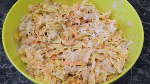 салат вдохновение ветчиной