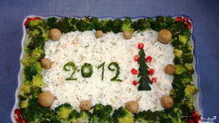 Сытный новогодний салат