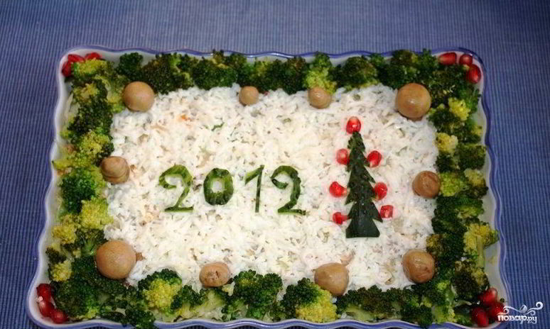 Рецепт сытного новогоднего салата