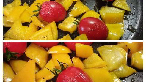 теплый салат из кускуса с маринованной моцареллой