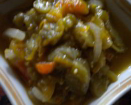 Теплый салат из зеленых помидоров