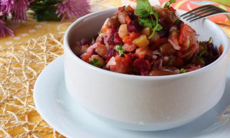 Рецепт винегрета с фасолью