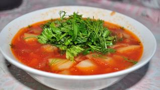 Борщ без мяса в мультиварке