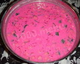 Борщ холодный с рыбой и редькой