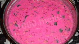 Борщ холодный с рыбой и редькой