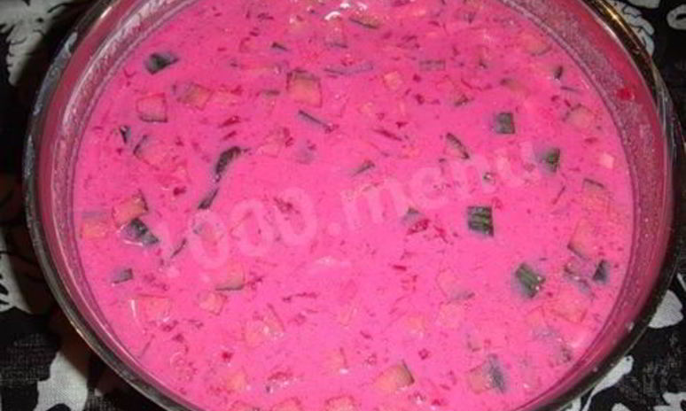 Рецепт борща холодного с рыбой и редькой