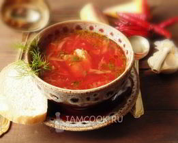 Борщ на бульоне из свиных ребрышек