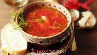 Борщ на бульоне из свиных ребрышек