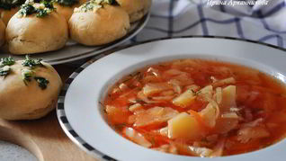 Борщ на говяжьем бульоне