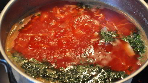 борщ на говяжьем бульоне