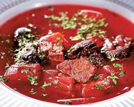 Борщ с черносливом