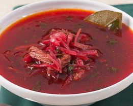 Борщ с чесноком и зеленью