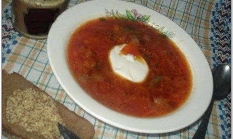 Рецепт борща с грибами и стручковой фасолью