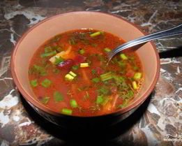 Борщ с консервированной фасолью