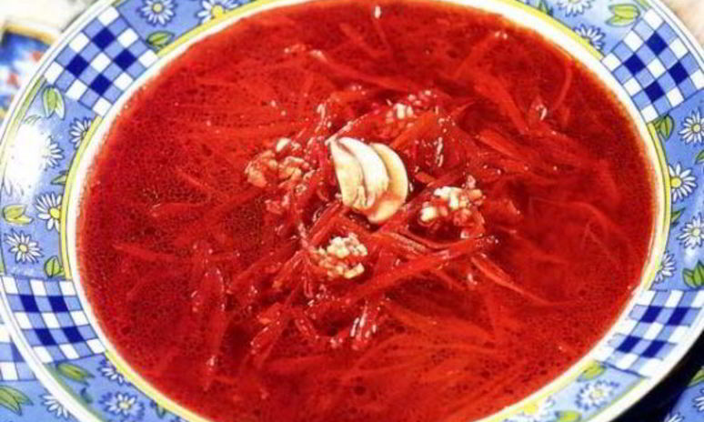 Рецепт борща с печеной свеклой