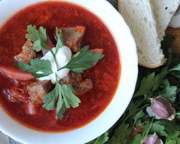 Борщ со свининой и говядиной