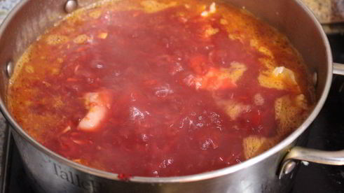 борщ со свининой и говядиной