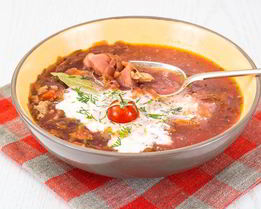 Чечевичный постный борщ