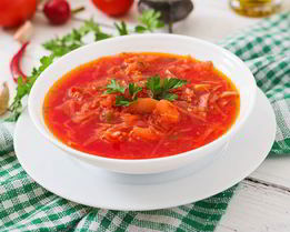 Пикантный постный борщ