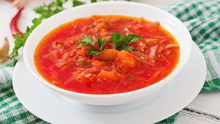 Пикантный постный борщ