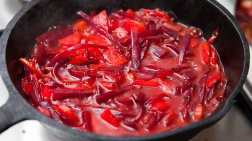 постный борщ с черносливом