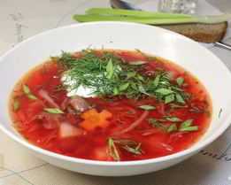 Постный борщ с фасолью