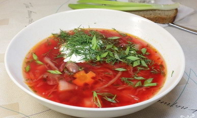 Рецепт постного борща с фасолью