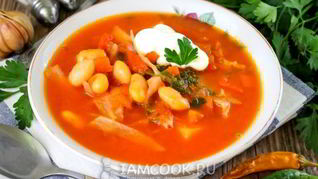 Постный борщ в мультиварке