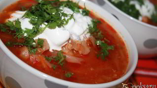 Вкусный борщ на домашней курице