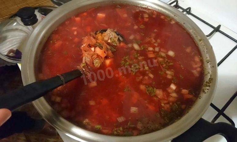 Рецепт вкусного борща на пару в сковороде вок