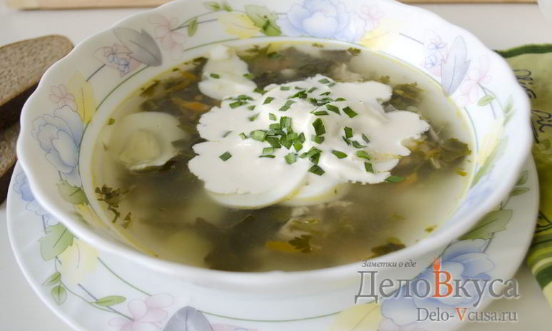 Рецепт зеленого борща со щавелем и крапивой