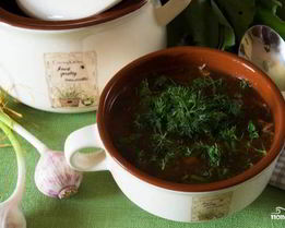 Зеленый борщ со щавелем