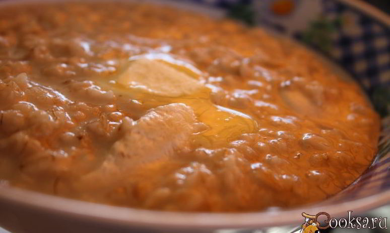 Рецепт овсяной каши на курином бульоне
