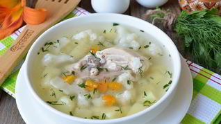 Суп из цветной капусты на мясном бульоне