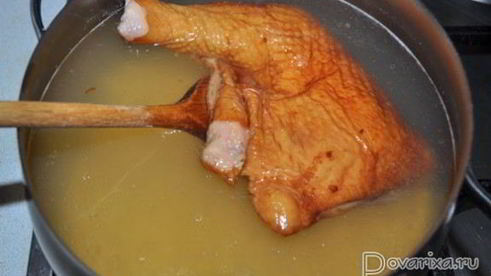 гороховый суп с копченой курицей