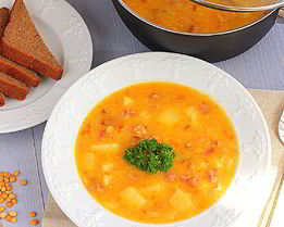 Гороховый суп с копченостями
