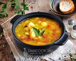 Гороховый суп с охотничьими колбасками