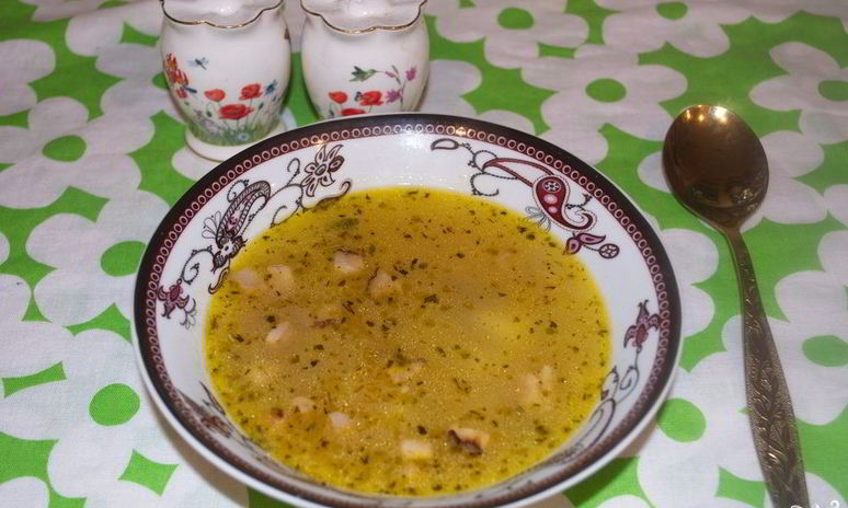 Рецепт горохового супа с салом