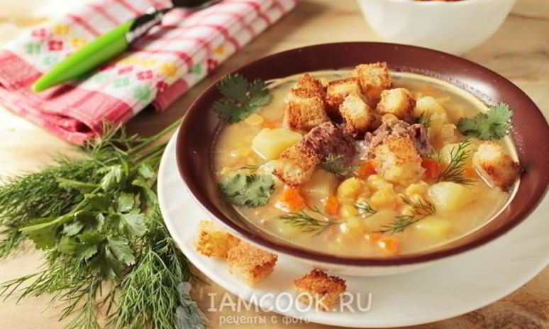 Рецепт горохового супа с тушенкой в мультиварке