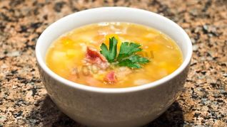 Густой гороховый суп с мясом