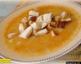 Суп гороховый с копчеными свиными ребрами на костном бульоне