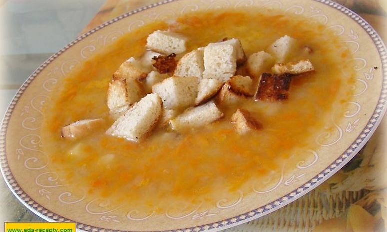 Рецепт супа горохового с копчеными свиными ребрами на костном бульоне