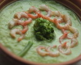 Крем-суп из кабачков с креветками