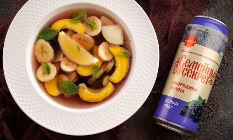 Рецепт десертной окрошки с нектаринами