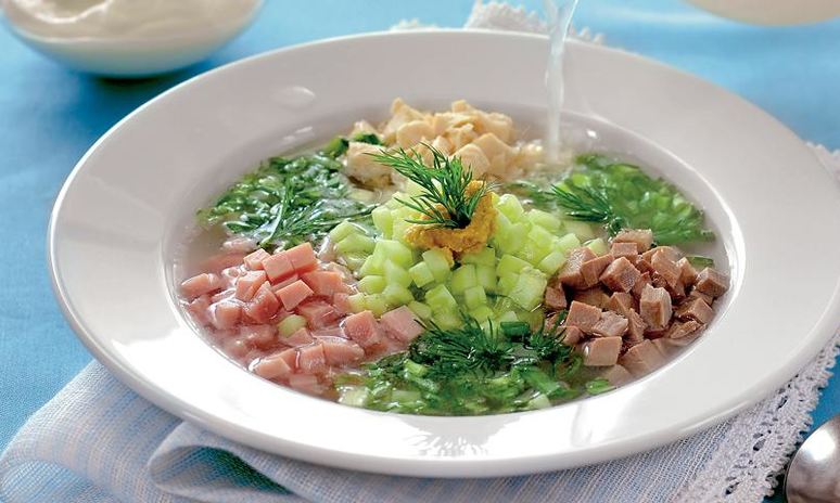 Рецепт окрошки мясной сборной