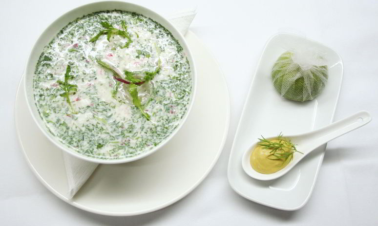 Рецепт окрошки на айране